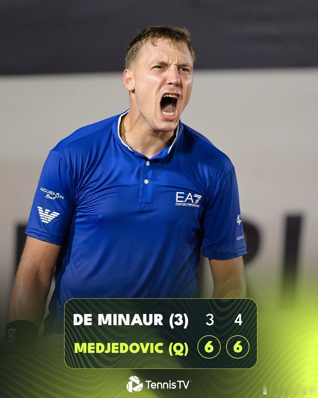 ATP500巴塞罗那次轮，爆出最大冷门🇷🇸梅杰多维奇6-3/6-4击败赛会3