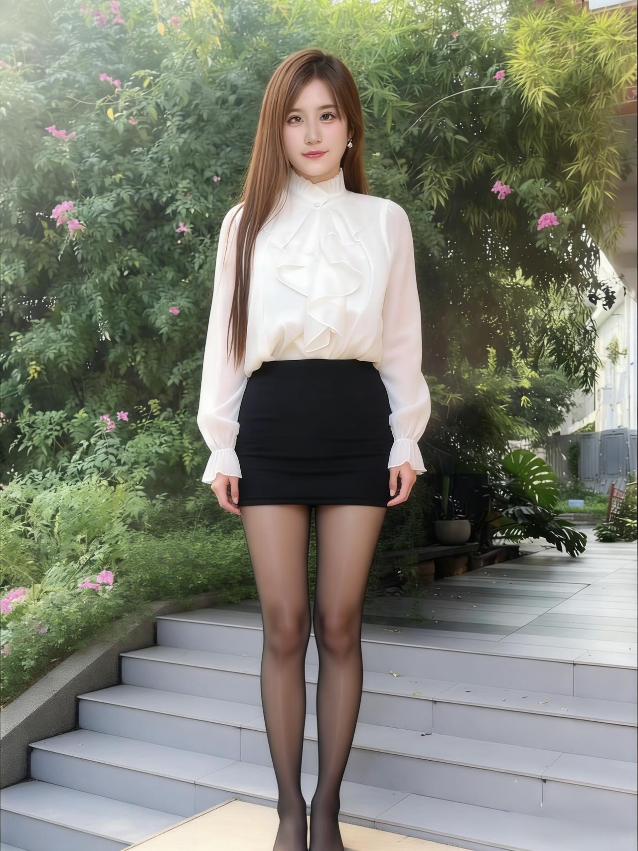 花影扶疏覆石苔，轻衫曳露踏香来。
回眸一笑风初定，万点春心落翠埃。