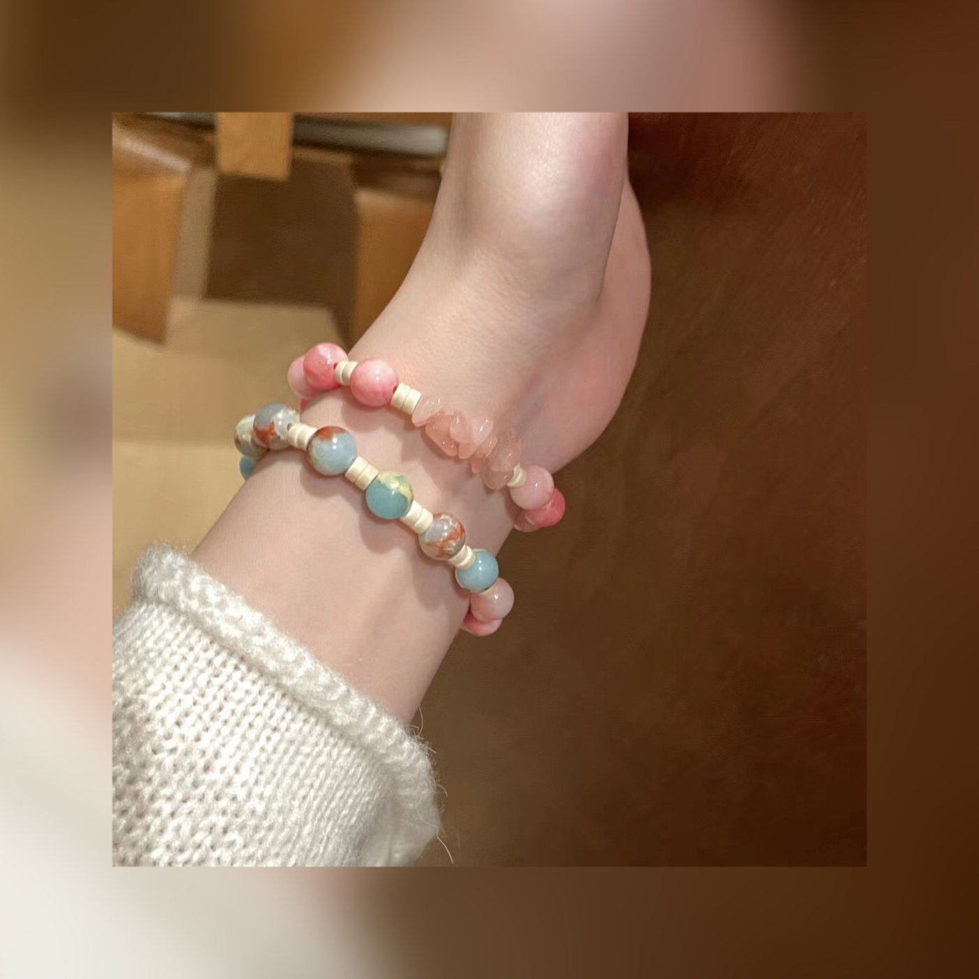 #好物分享#温柔Si了 超Ji超Ji显白一整个：美字超Ji适合女生带的手串 美到