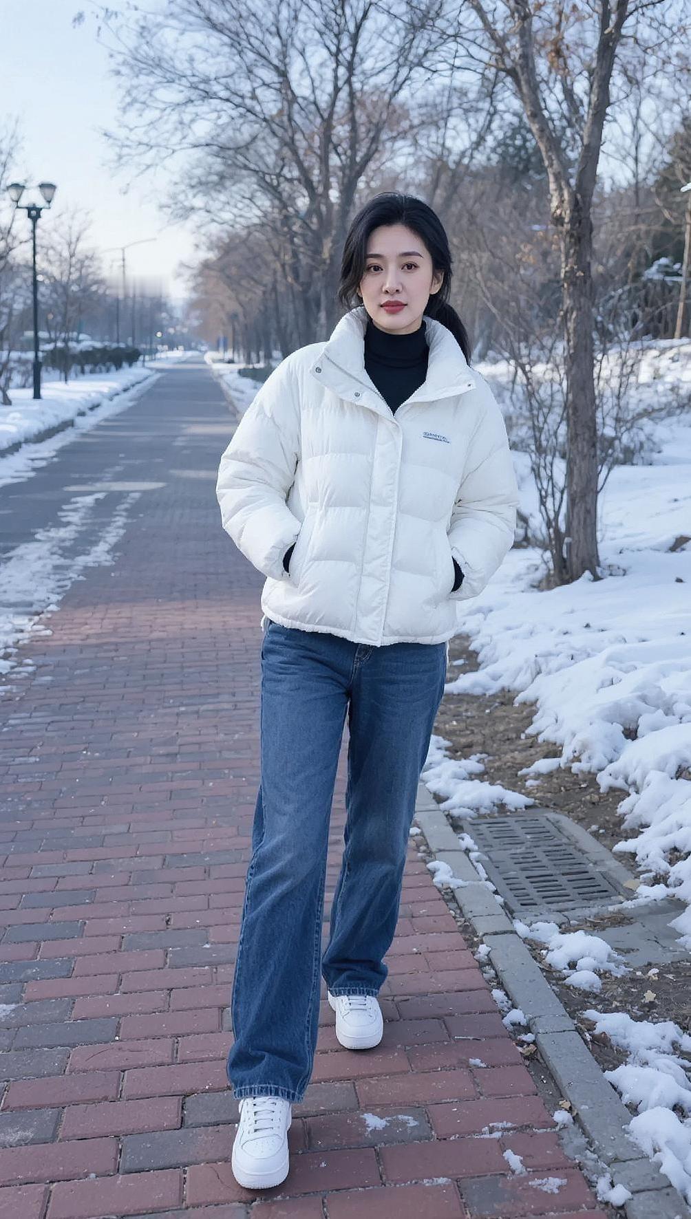 AI冬日漫步照 抖音ai创作 样板房之旅 霏常女神季 如何瘦脖子