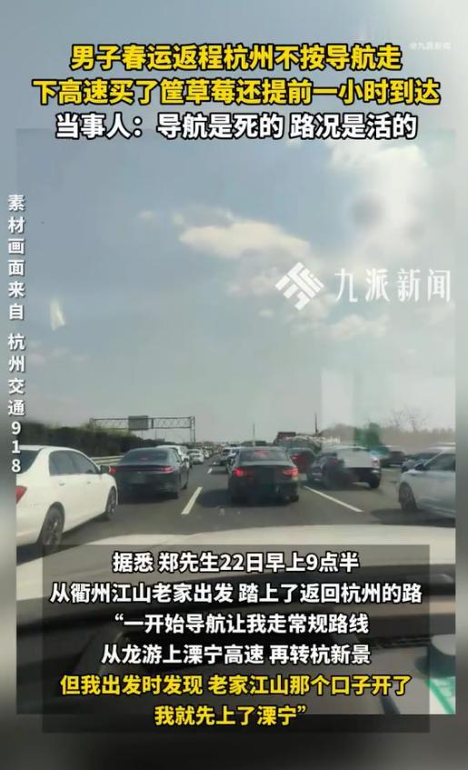 万万没想到！浙江，男子开车返程，路上看到追尾事故，就果断选择不按导航走，本想着大