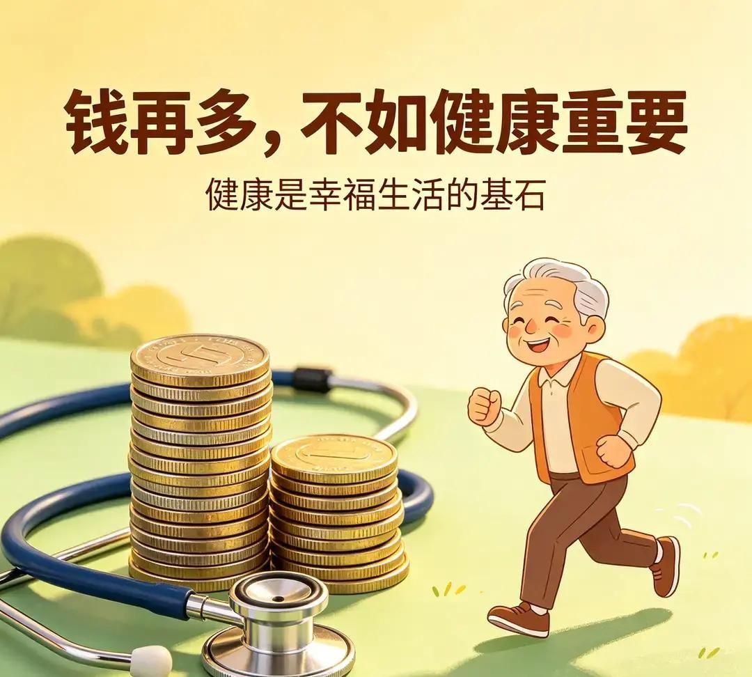 钱再多，也换不来真正的健康。

很多人一门心思扑在挣钱上，觉得只要卡里数字够大，