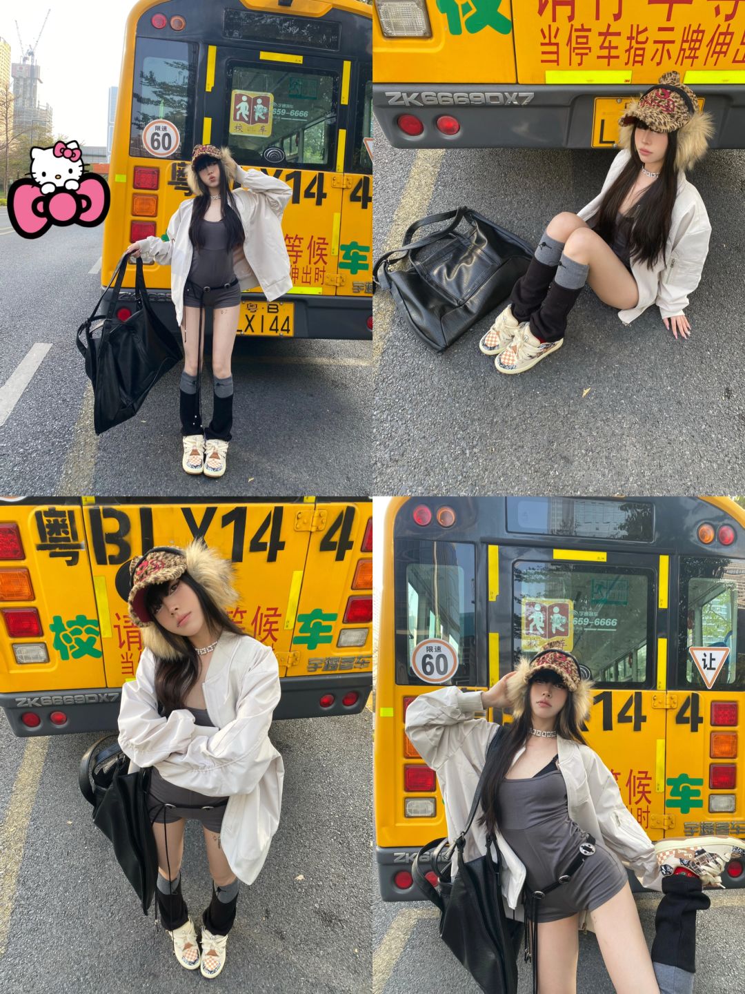 上了幼儿园的车～