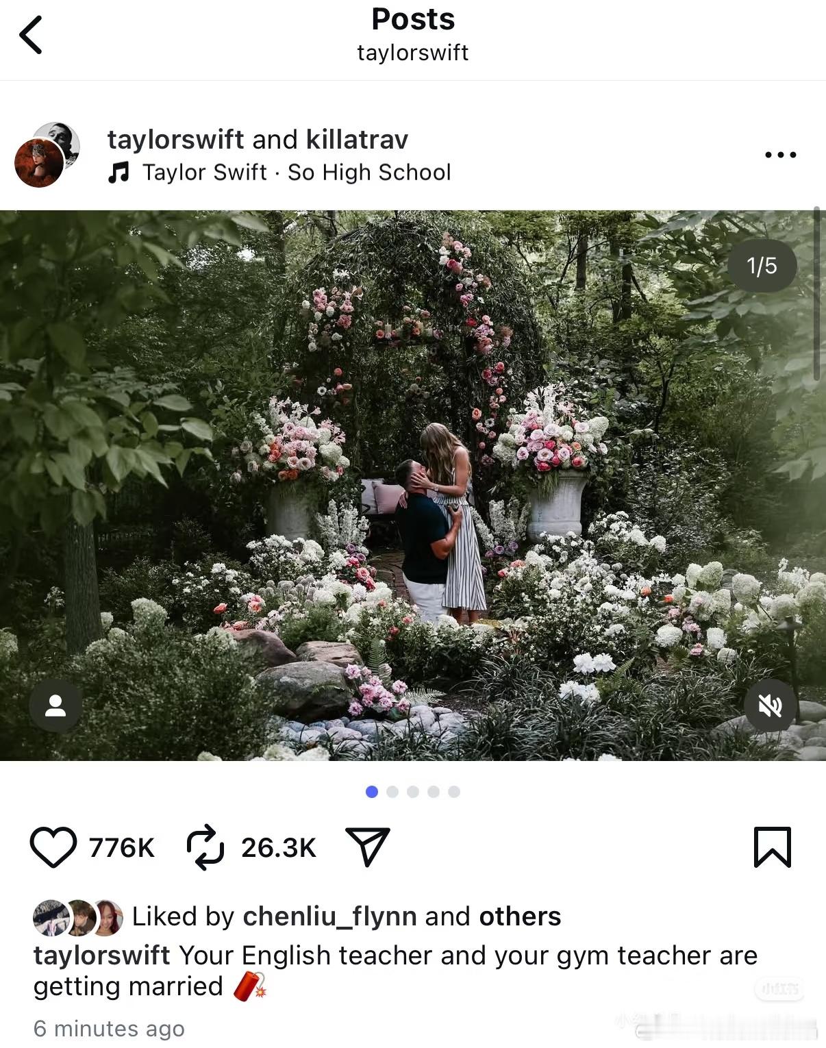 Taylor Swift 宣布订婚，戴了8克拉的大钻戒。泰勒.斯威夫特宣布与男友