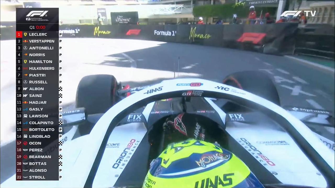 2026F1摩纳哥大奖赛排位赛Q1结束，四位常驻熟客依然稳居后列。
Q1阶段被淘