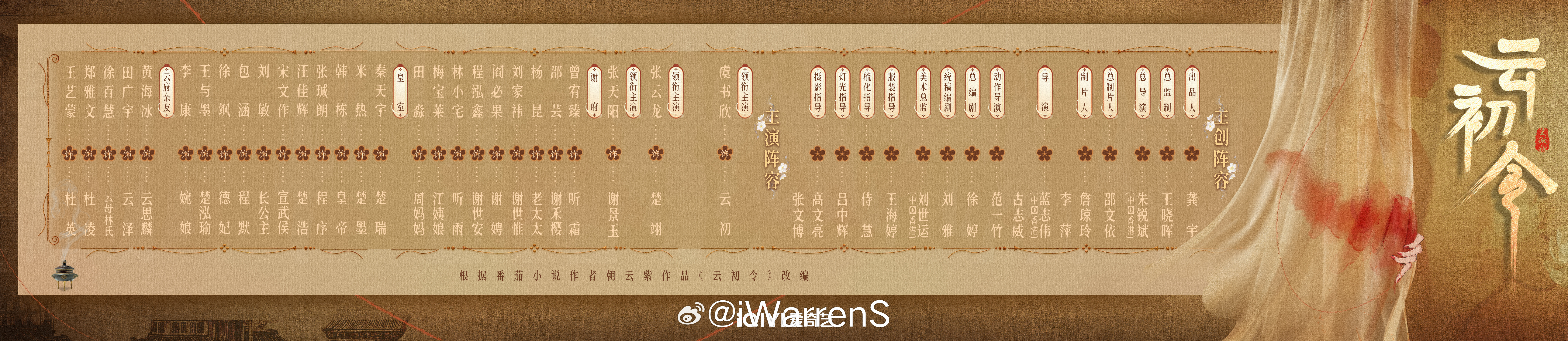 虞书欣一番领衔主演爱奇艺古装大剧云初令全阵容发布了呀！云初令全员飞花令版海报