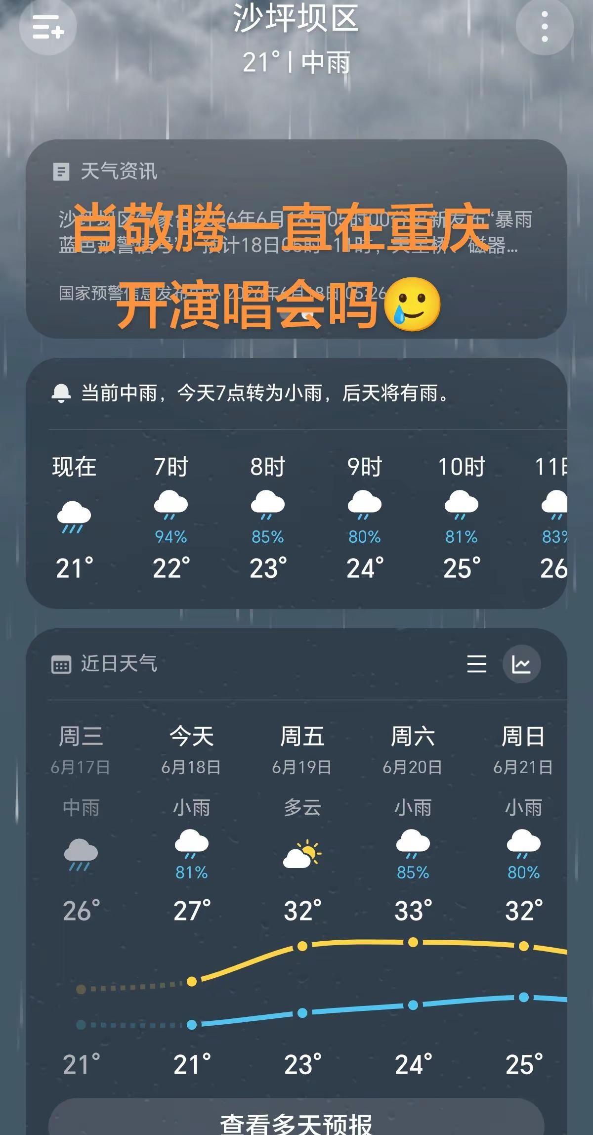 今年重庆的6月也太凉快了吧🧐一直在下雨。