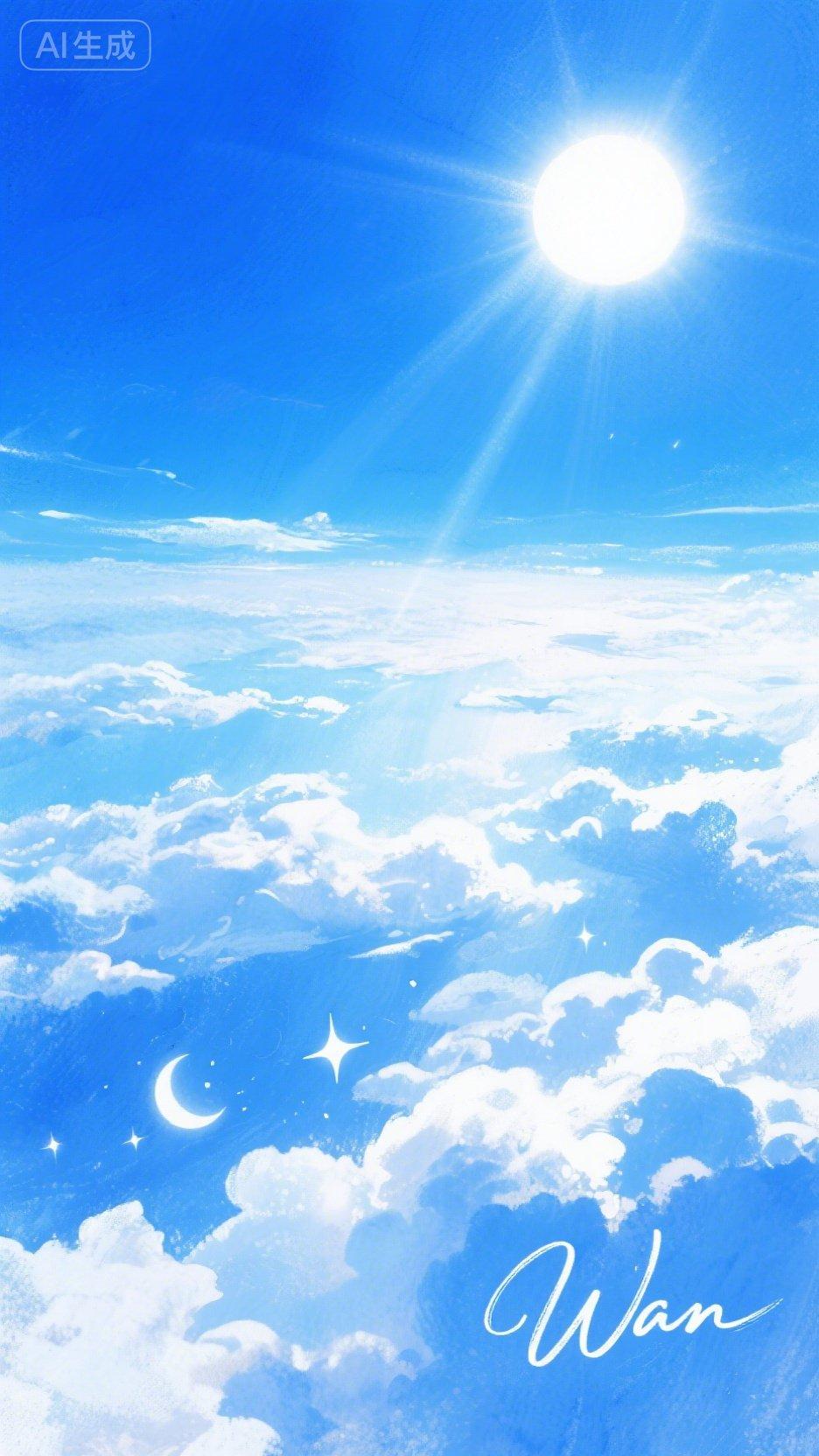  云端之上见日光，星月伴我赴晴朗