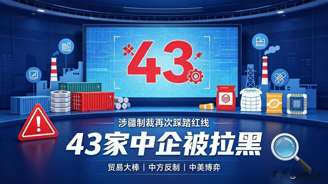 美国在涉疆问题上再次踩踏中国红线！
43家中企被拉黑，
前一天刚谈合作第二天就翻