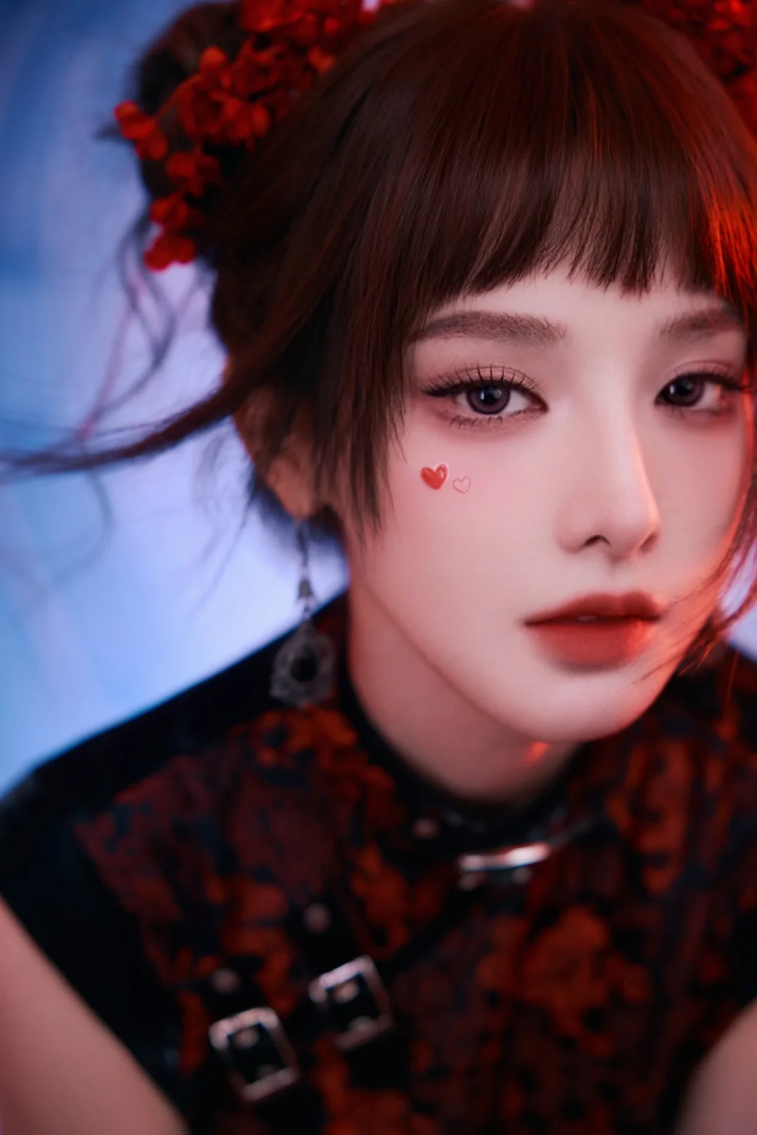 为彭小苒化的赛博功夫福娃妆