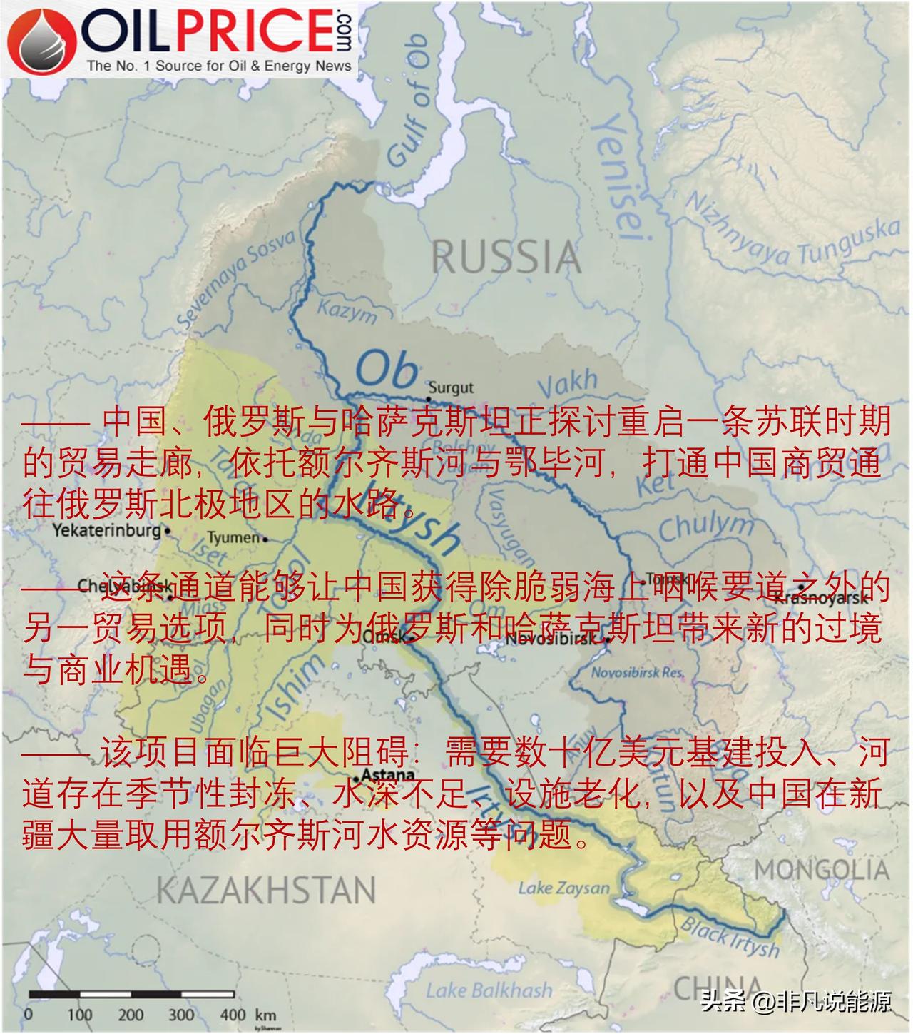 一条被遗忘的苏联时代水道，或将为中国开辟全新北极贸易通道

中国、俄罗斯与哈萨克