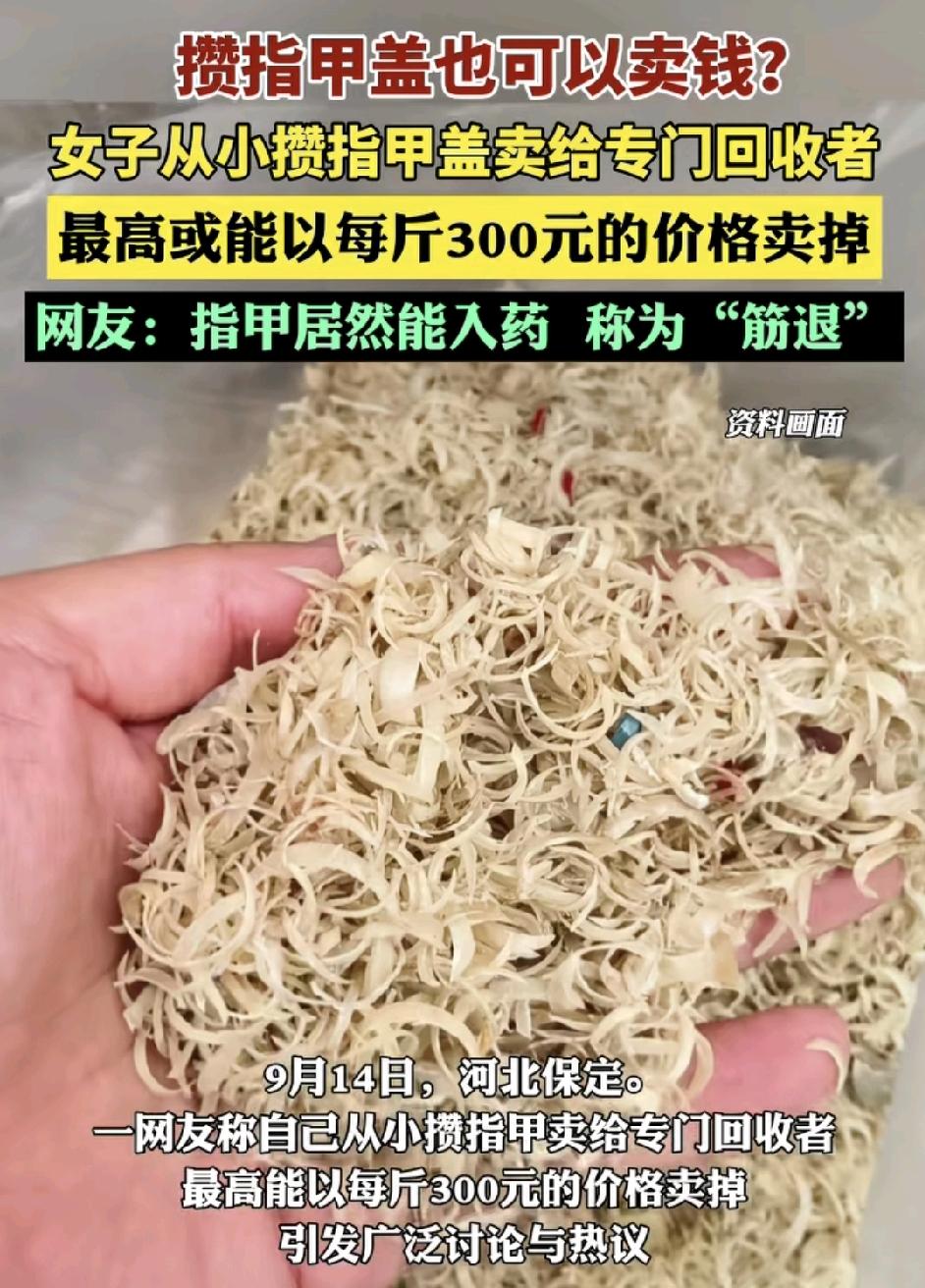 9月14日，河北保定一女生将多年来投资起来的指甲卖给了专门的回收者，据说指甲还可