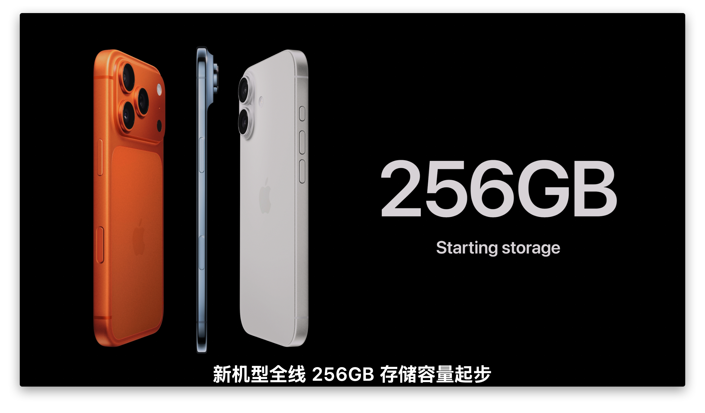 今年iPhone全系256G 起步iPhone17 售价799刀起：iPhone