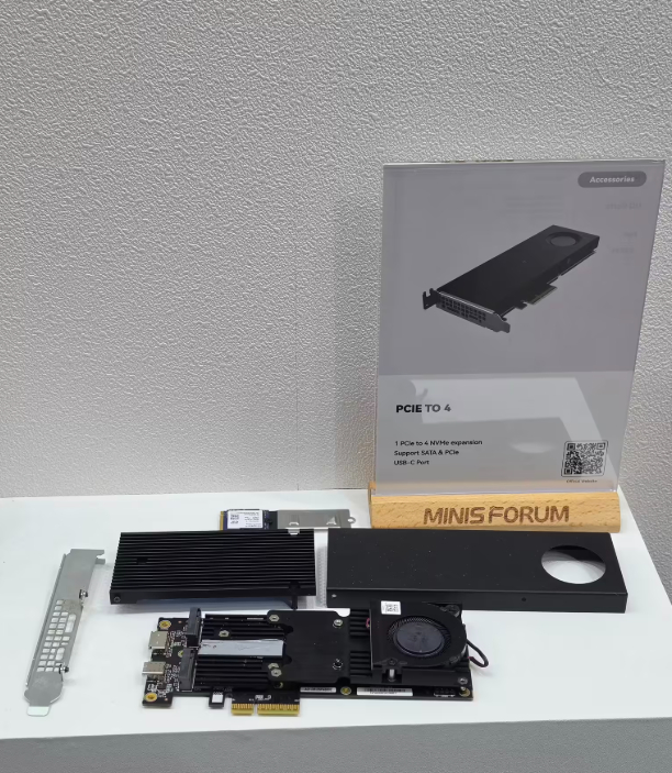 铭凡展示 PCIE TO 4 扩展卡：提供 4× M.2、OCuLink、USB