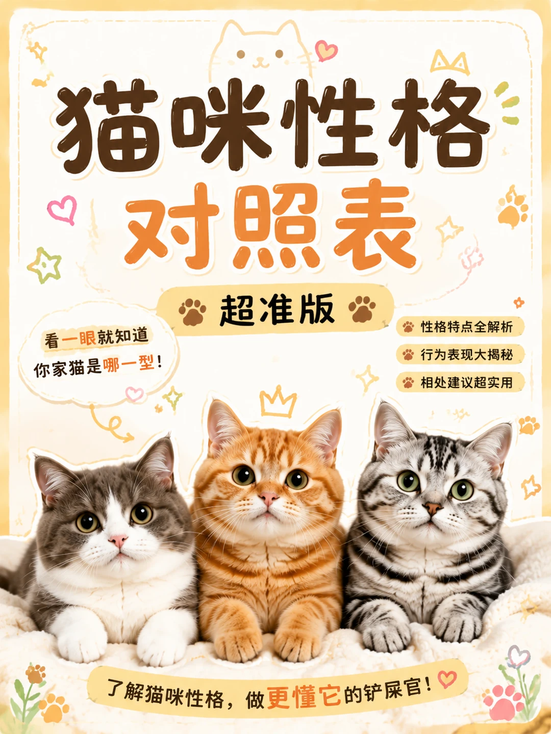 猫咪性格对照表，超准版