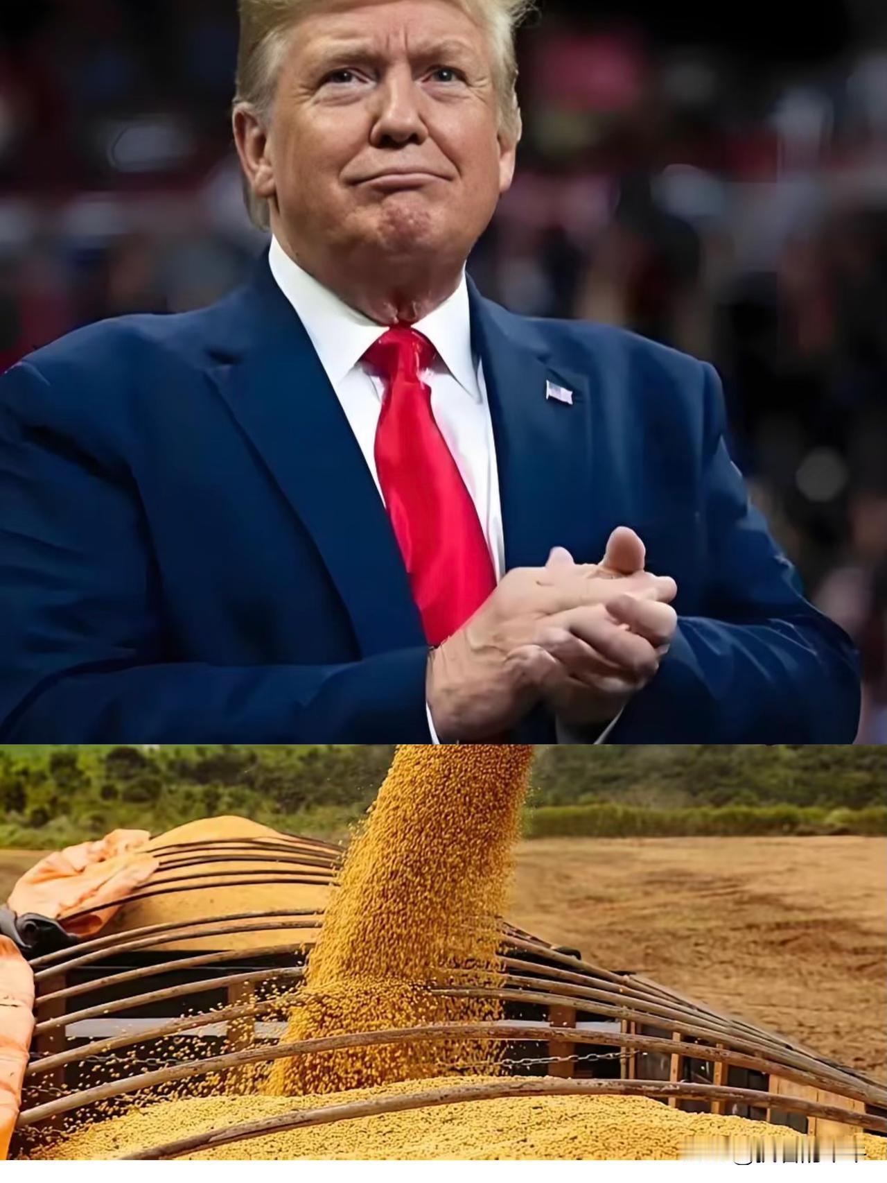 果真被大家猜对了，
18万吨大豆刚交易成功，

特朗普就在社交媒体上发声称这与芬