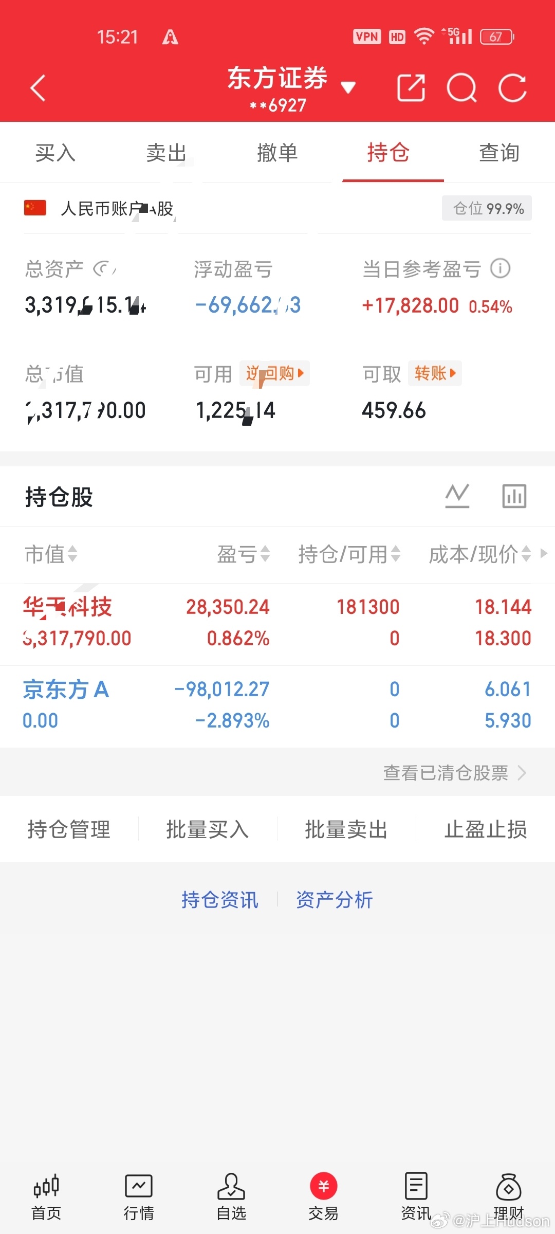 懂的都懂！票已换！出了Jing东方A进了华天KJ！ 