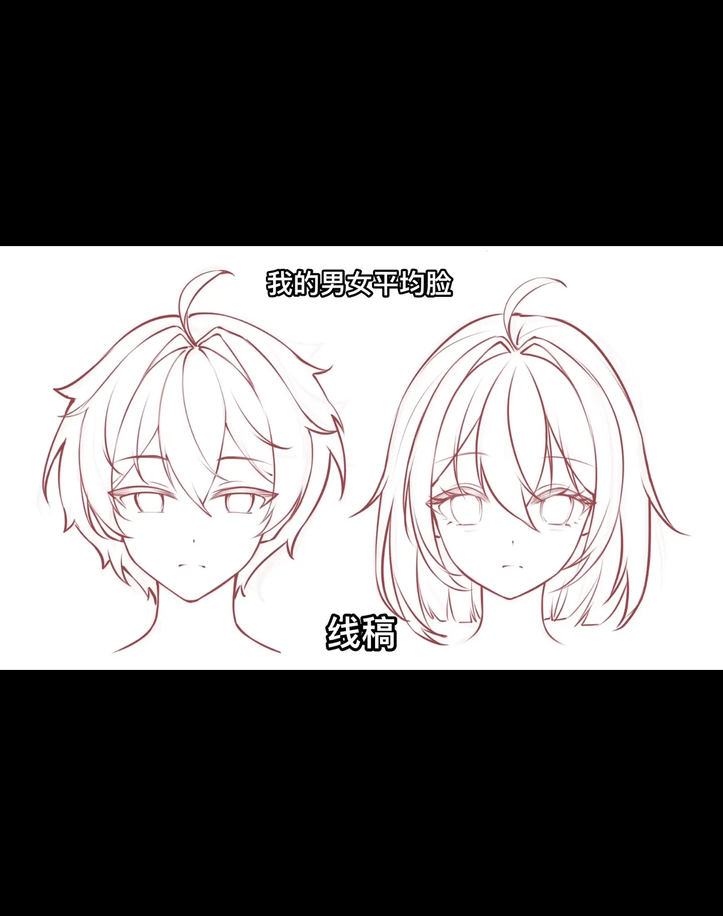 画了一下我的男女平均脸。