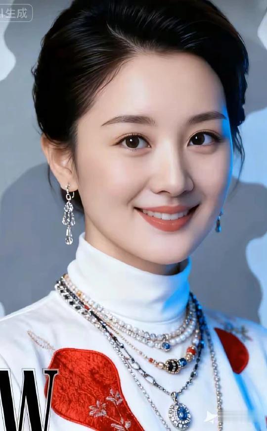 出水芙蓉，天生丽质
简约白衫，红纹珠宝
焕发生机，东方之美
时尚感融，完美无暇