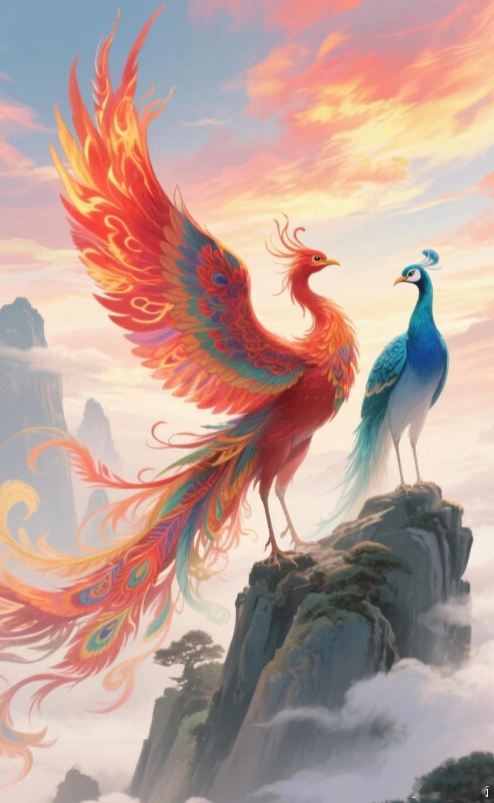 这对吉祥凤凰会带你一飞冲天，一鸣惊人，会让你寻找到甜美的爱情。点赞回应，这对凤凰