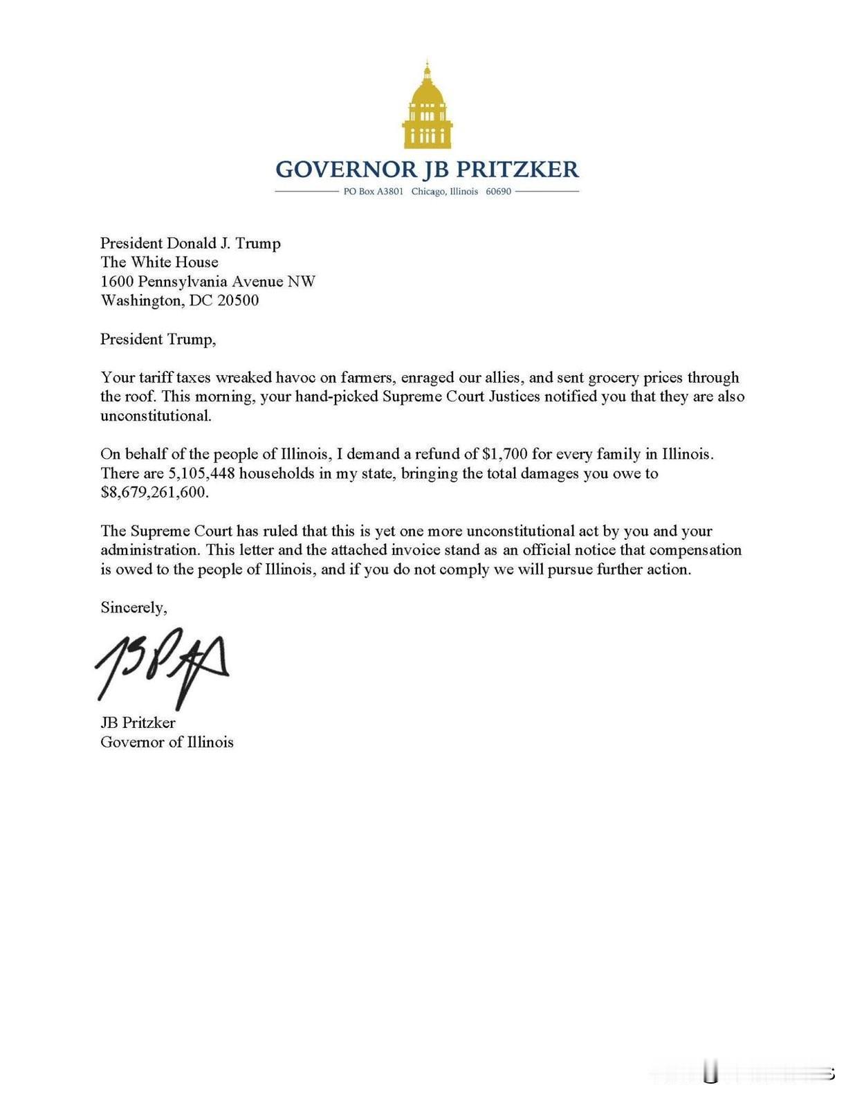 【加州州长喊话特朗普赶紧还钱】据美国有线电视新闻网报道，美国最高法院2月20日上