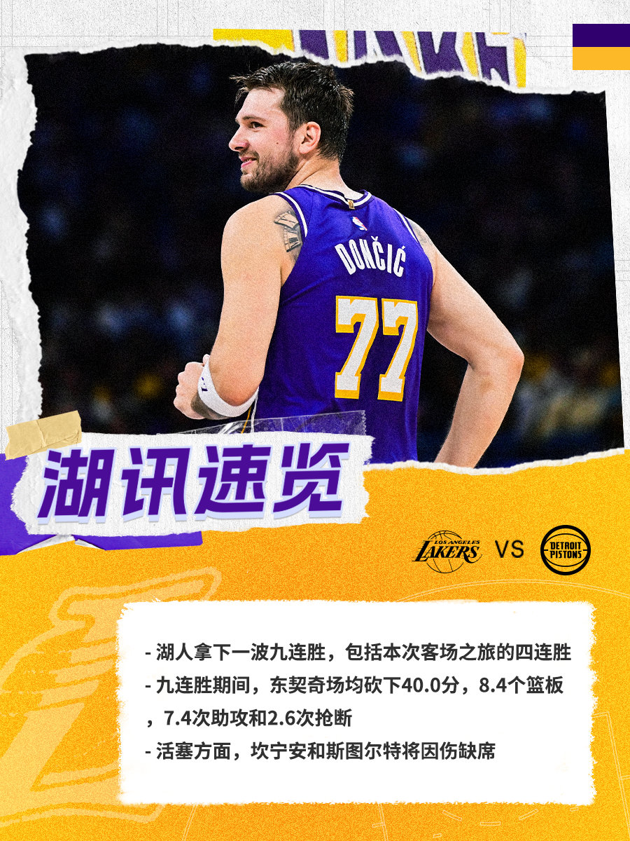 「湖讯速览」湖人vs活塞 湖人国度