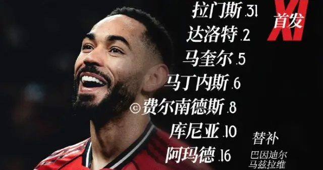 【英超】姆伯莫库尼亚联袂首发 曼联主场战富勒姆