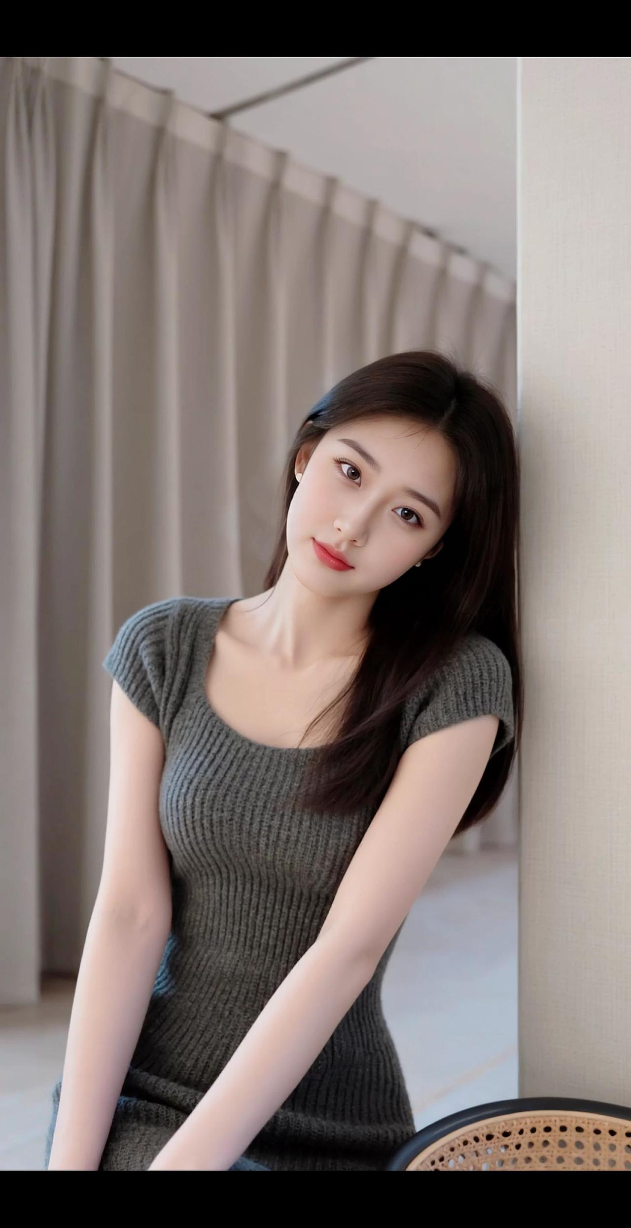 AI低饱和生活照 简约穿搭 甜美女孩