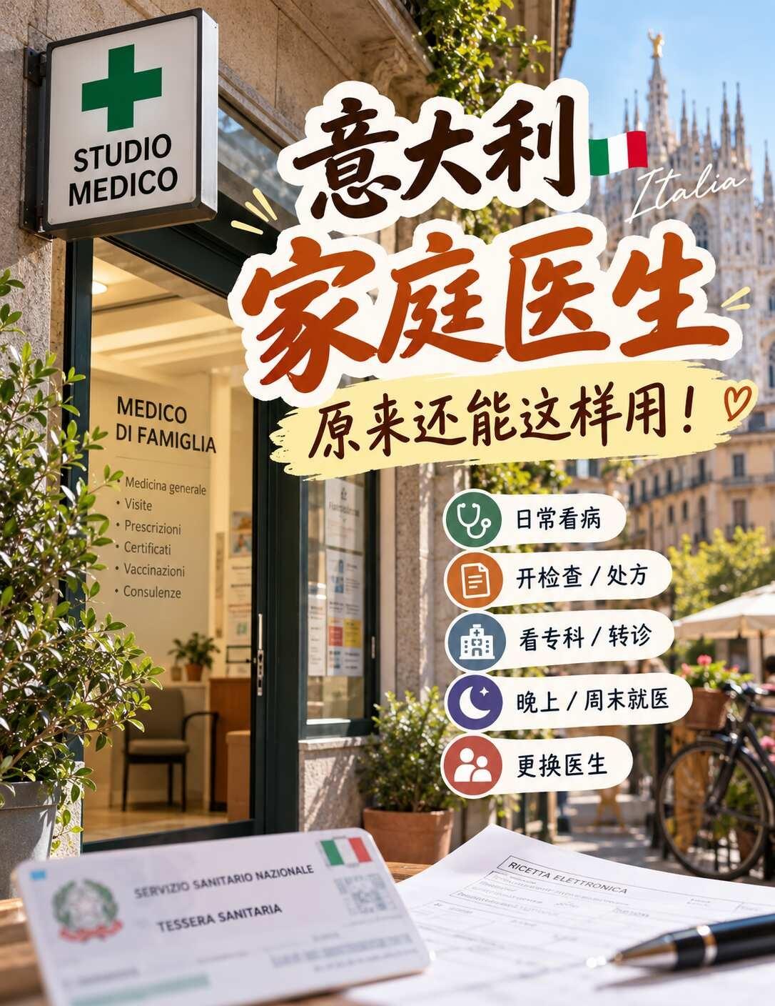 在意大利看病，别只知道去急诊！
在意大利生活，很多人都知道要注册家庭医生（Med