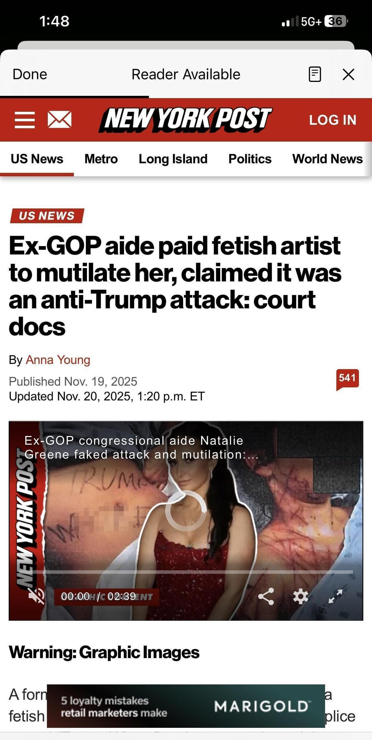 前共和党助理、26 岁的 Natalie Greene（同时为罗格斯大学法律系学