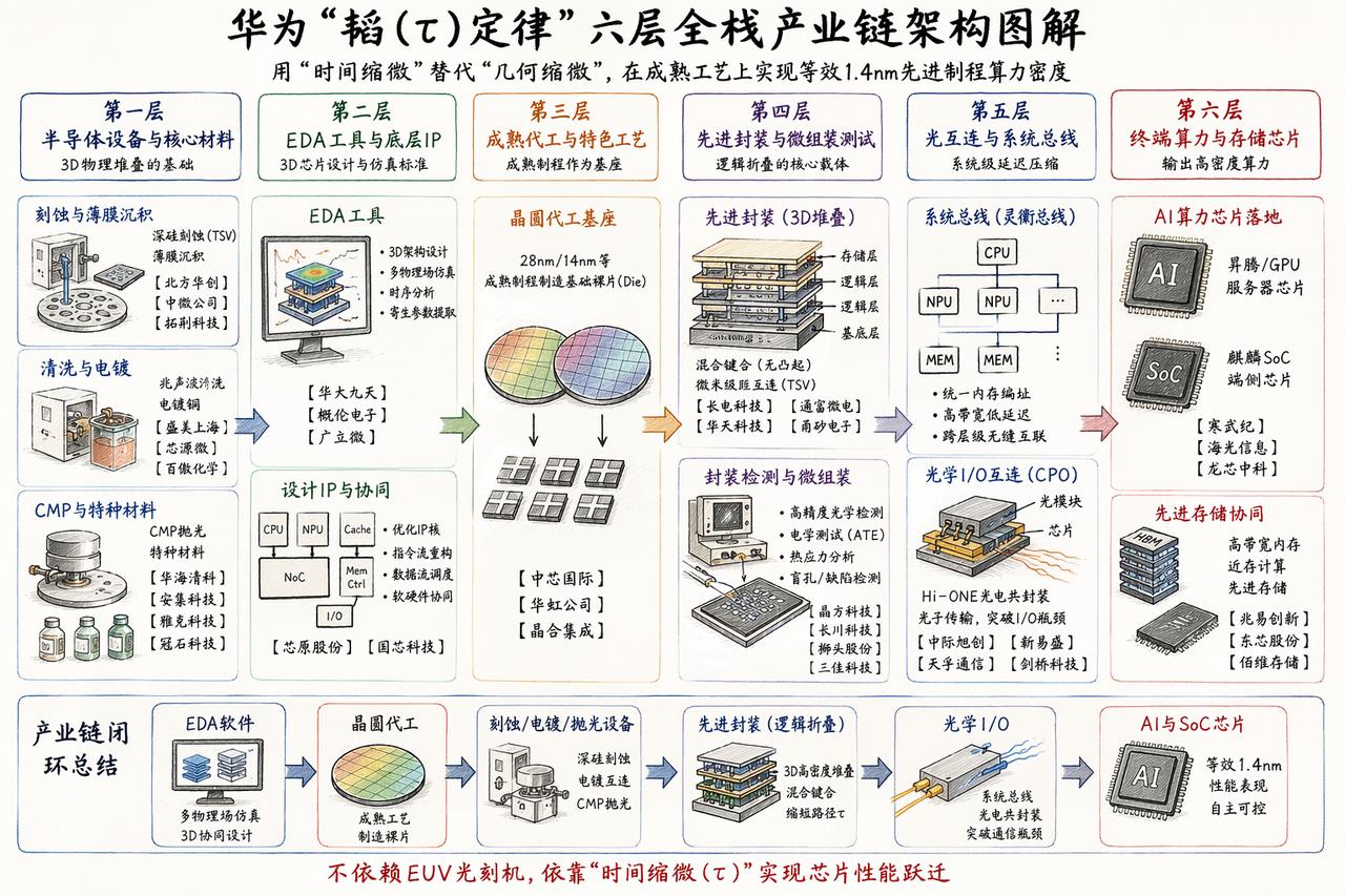 华为“韬定律”六层全栈产业链架构图解：