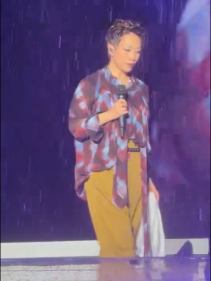 林忆莲陪大家淋一脸 现场听林忆莲唱《诱惑的街》，没想到会碰上下雨。但她的歌声就像
