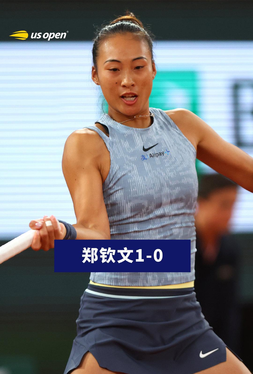 #郑钦文vs科内#🔥2024法网女单首轮，郑钦文首盘三次完成破发，最终以6-2