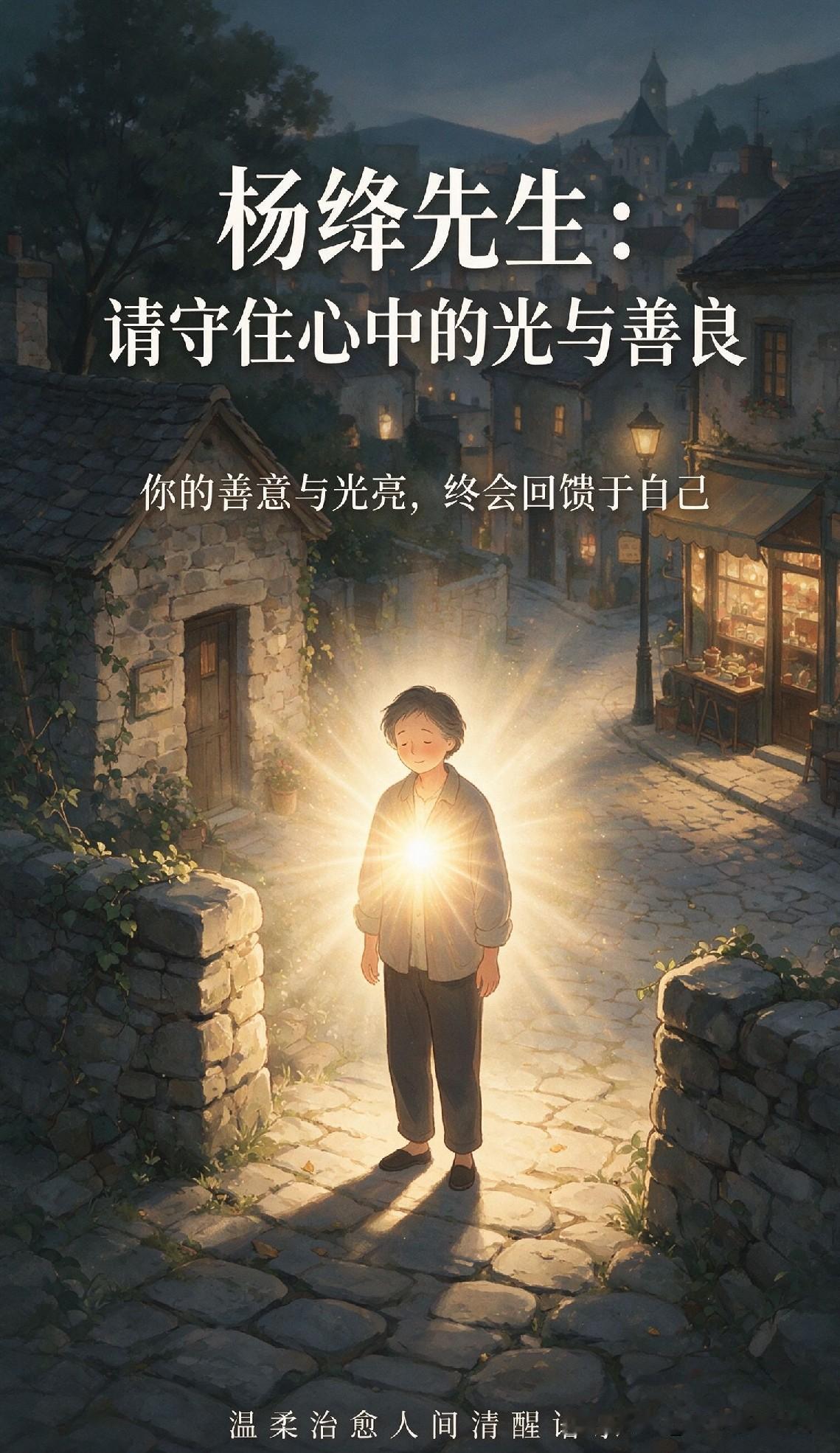 杨绛先生通透箴言：守住心中微光，坚守本心善良，所有善意终会循环归于自身自愈最好的