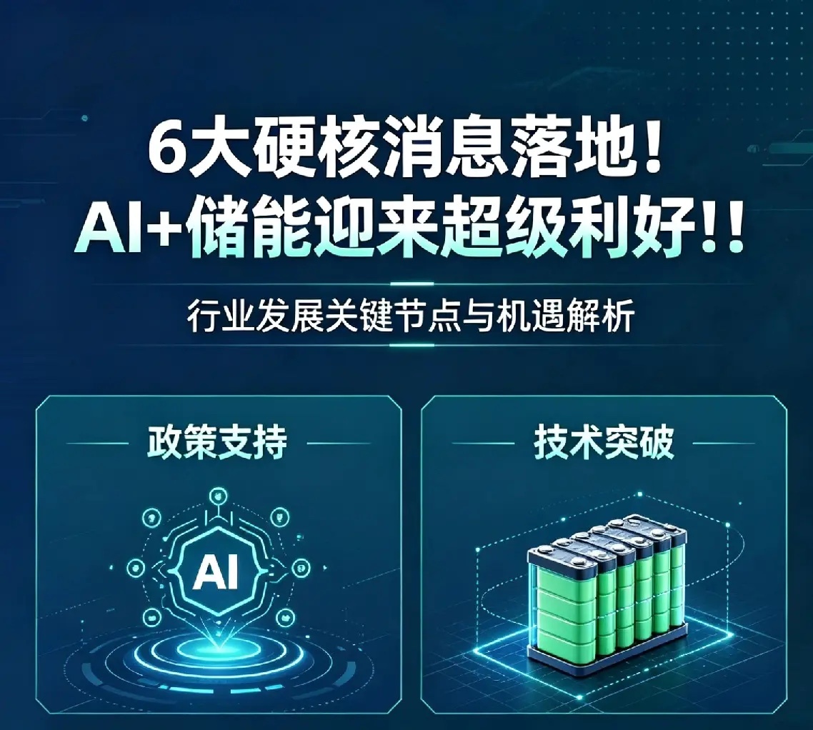 6大硬核消息落地！AI+储能迎来超级利好！！一、国内最大大模型平台上线，AI商业