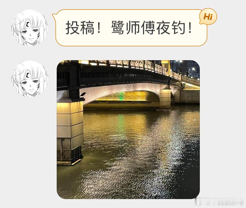 大晚上不睡觉的【夜鹭】在桥边站岗🙊 ​​​