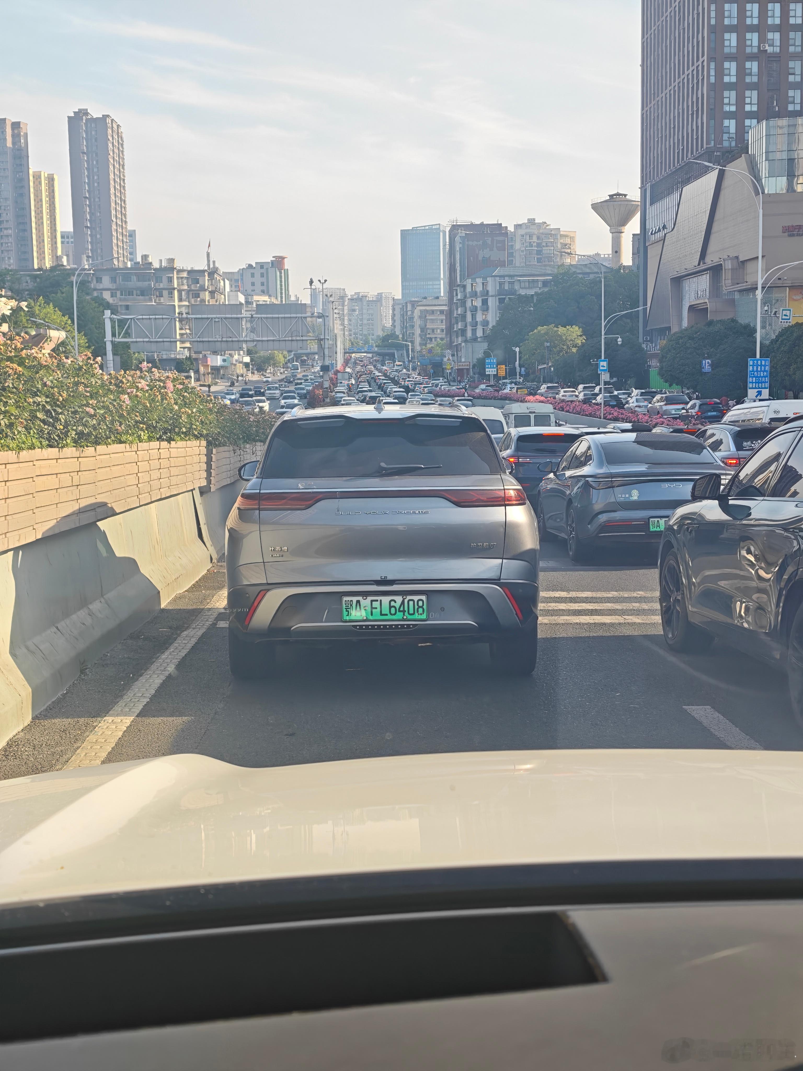 堵麻了早高峰 堵车开智驾的好处就是不用自己频繁的刹车油门切换，确实省力 坏处就是