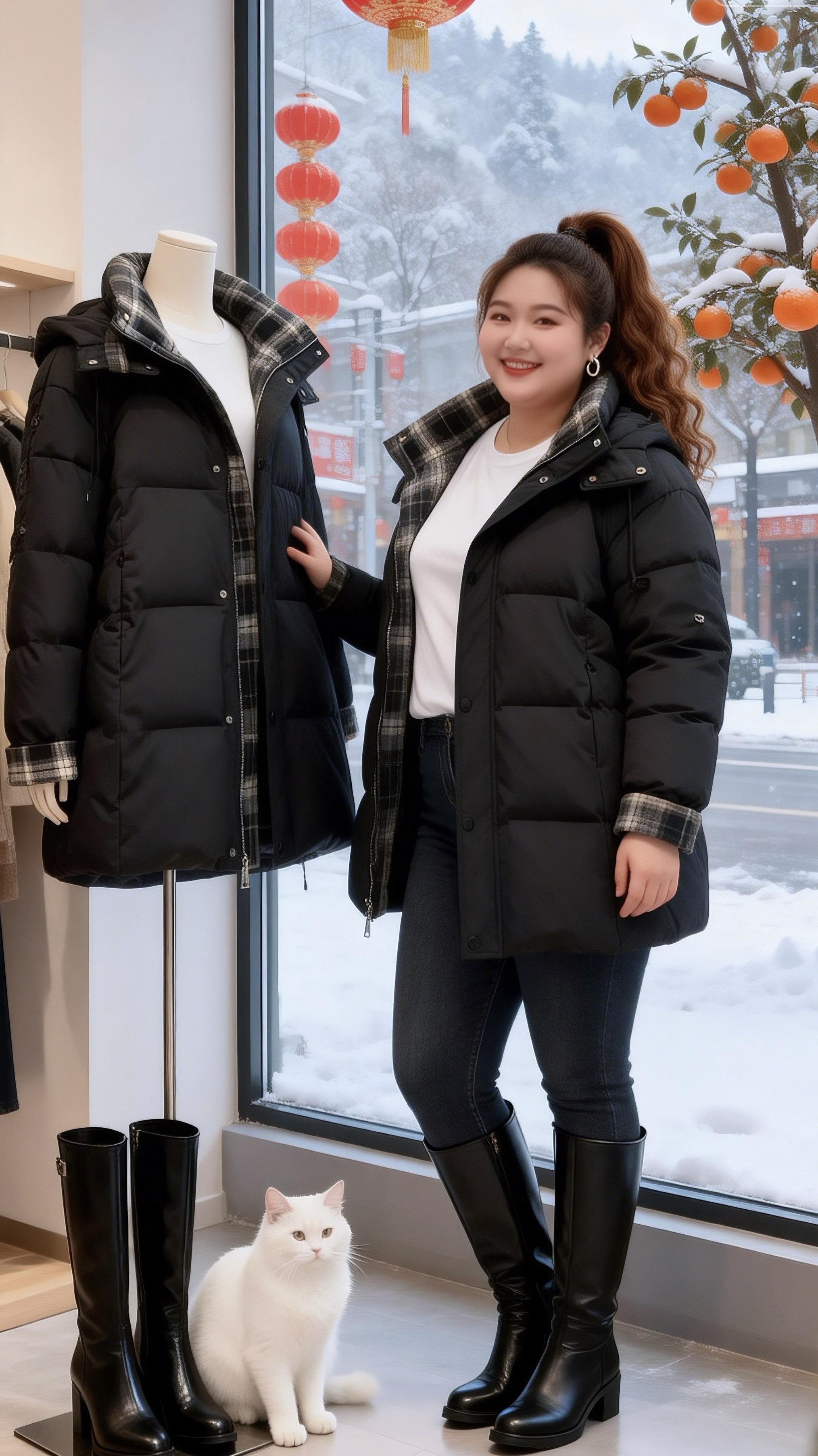 冬季穿搭 保暖外套大码女装胖妹妹的冬季有效穿搭年底微胖女生体面穿搭