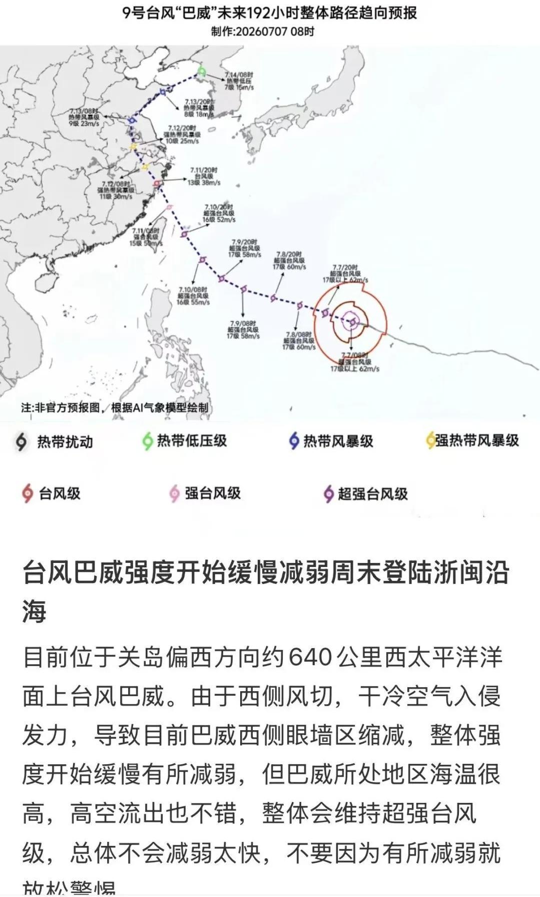 台风“巴威”真是让人捉摸不透，又改路线了！中央气象台最新预报，它正面登陆我国浙闽