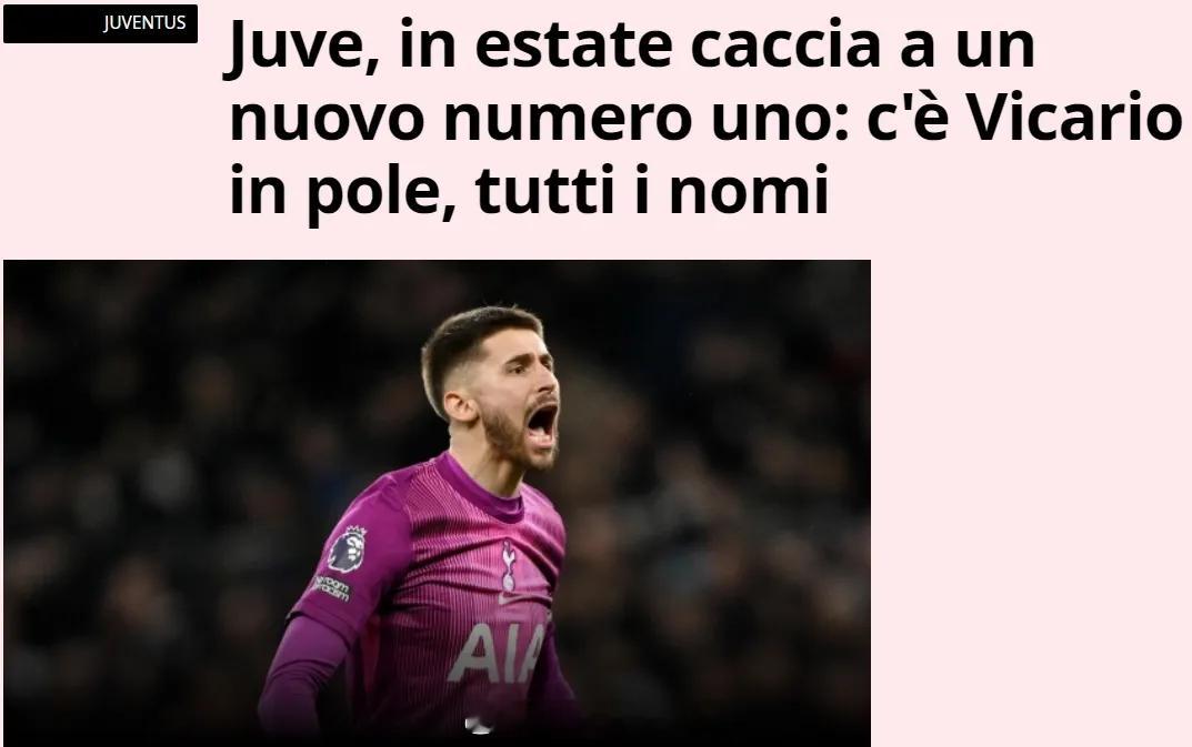 米兰体育报消息，尤文仍在考虑将维卡里奥视为他们今夏的首要门将目标。现年29岁的维