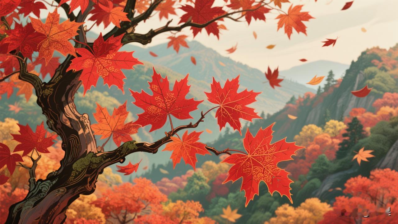 下联：秋风枫叶红

赏析：这幅下联“秋风枫叶红”与上联“夏雨荷花艳”相映成趣。从