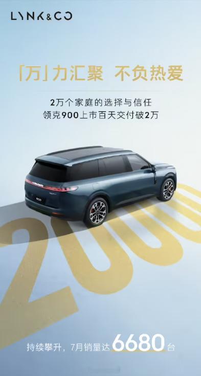 领克 900 上市百天交付破 2 万。这速度还是比较惊艳的。另外，个人也肉眼感受