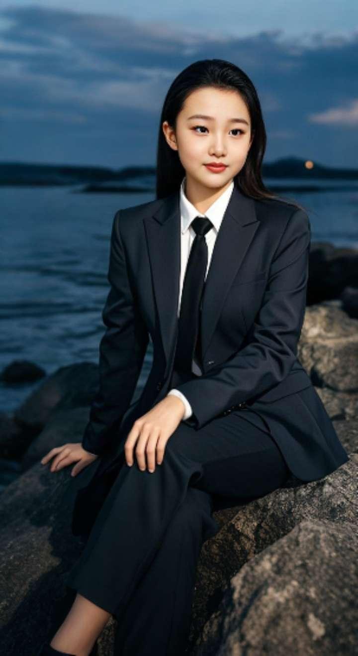 AI扩图 AI海边胖叔写真