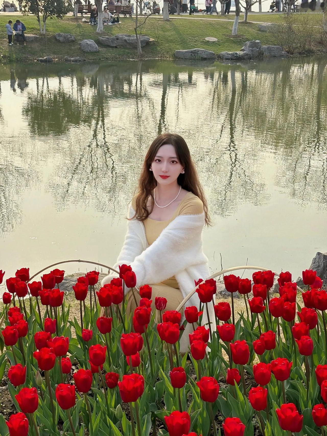 春日花海美人如画静享美好时光时尚美如画 温柔风