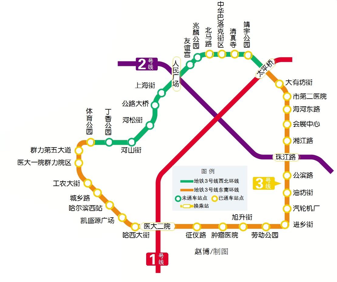 哈尔滨环线西北那几站终于开通了，从2017年开通一小半到现在完全成环过去了7年！