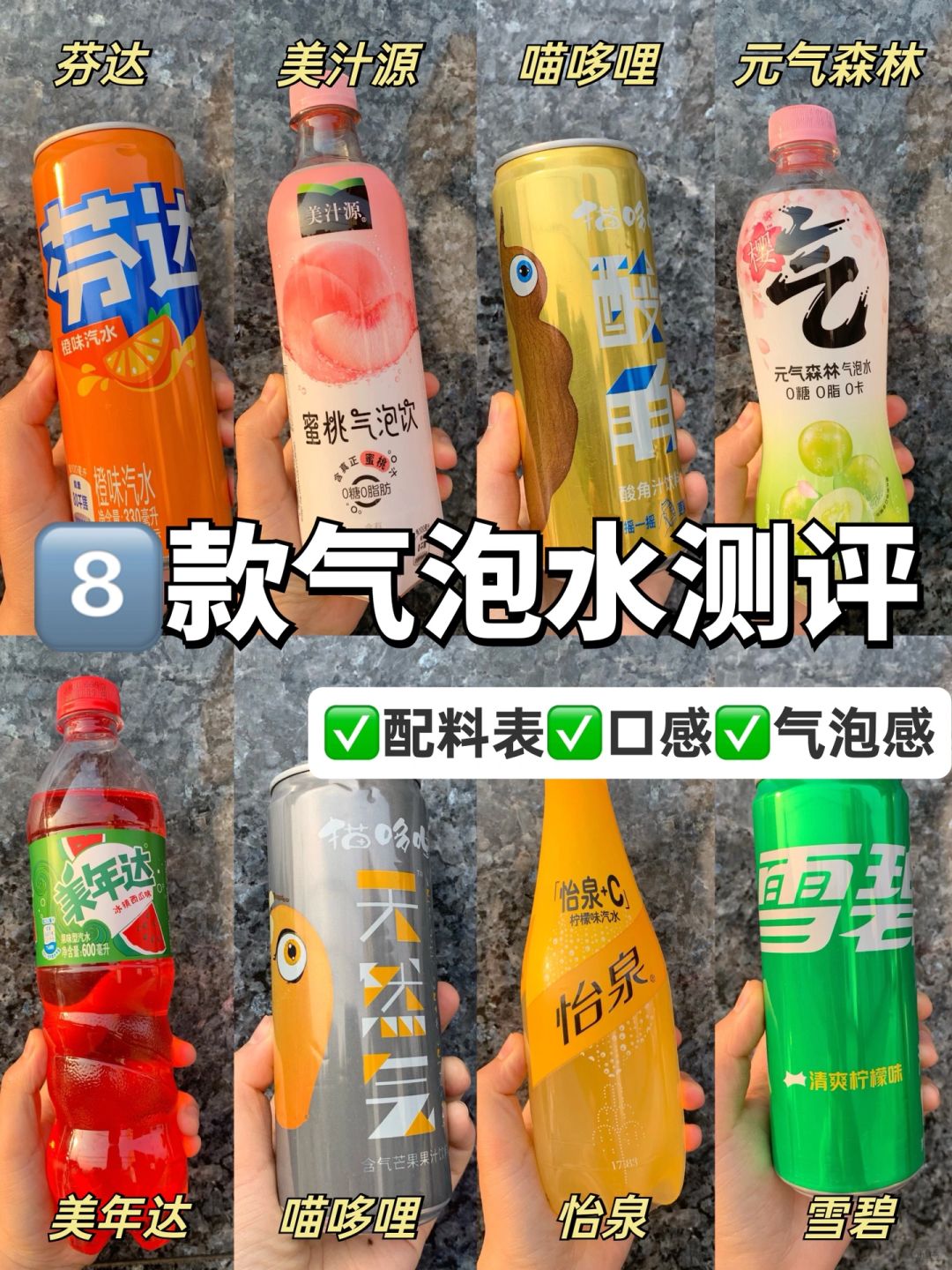 🔥平价好喝！8⃣️款果味气泡水饮料测评✅