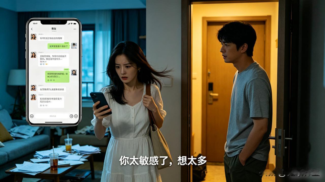 他说“你太敏感了”，然后继续和别人暧昧

我抓到他和女同事聊骚，他说“只是朋友，