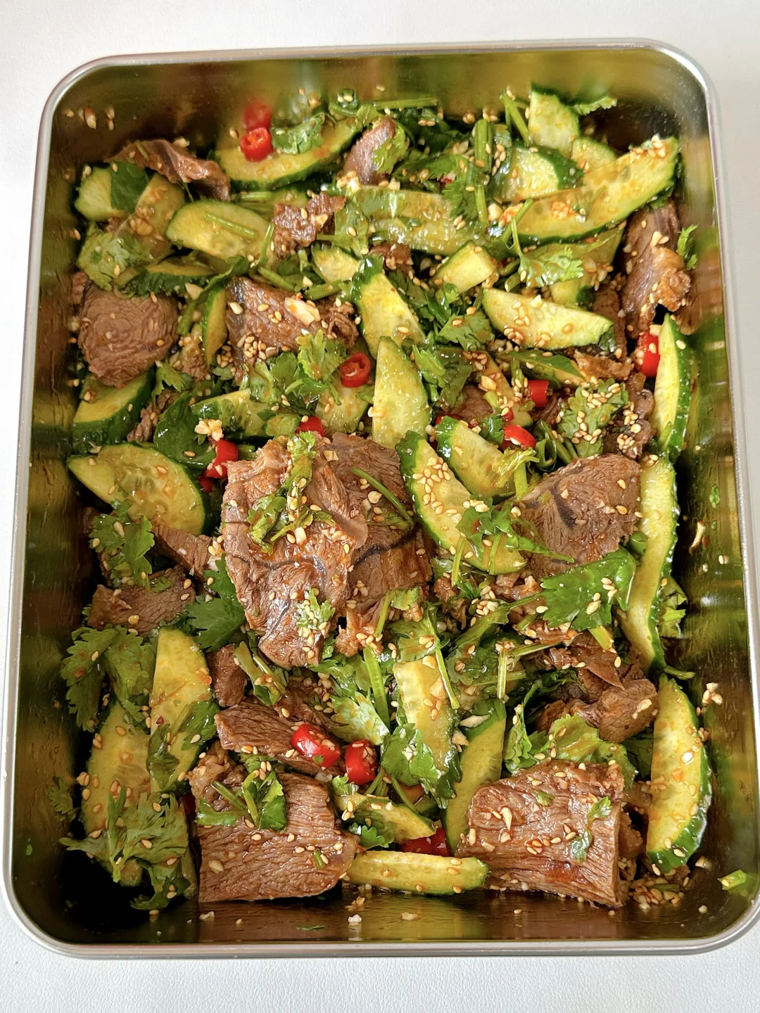 我妈做的这个凉拌牛肉，太太太好吃了！！！