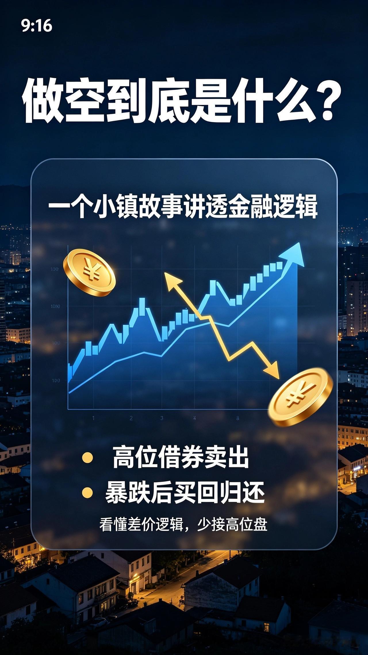 做空到底是什么？用小镇故事讲透了
 
很多人听过“做空”这个词，却始终搞不懂它到