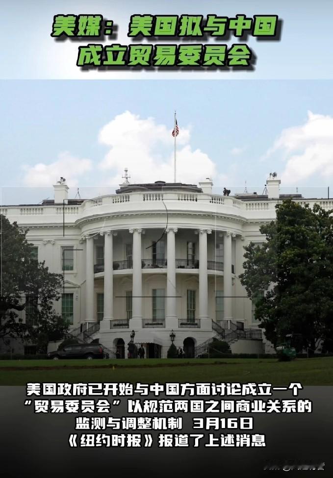 3月16日，《纽约时报》报道称，美国政府已开始与中国方面讨论成立一个“贸易委员会